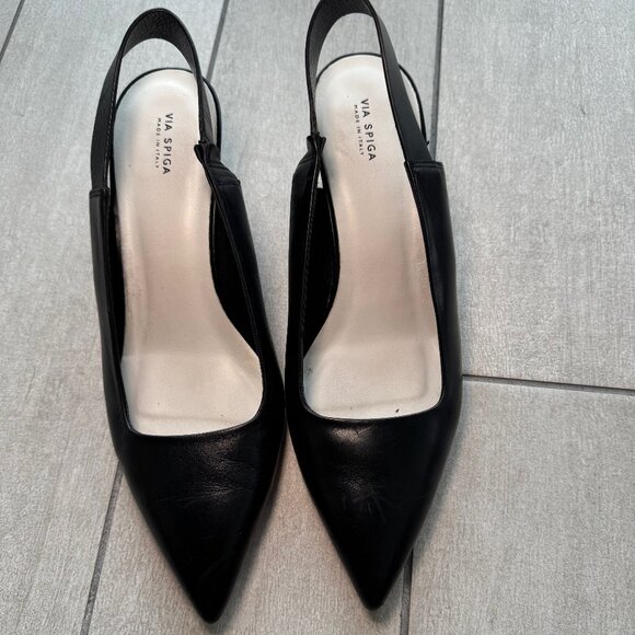 Via Spiga Blake Slingback Calf Leather Heels - Picture 1 of 4